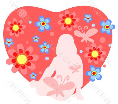 girl and heart