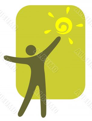 person and sun
