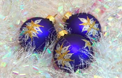 Blue christmas balls and cones