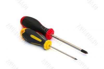 Two screwdrivers isolated