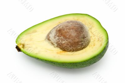 Half avocado with stone