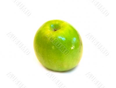 One green apple close-up