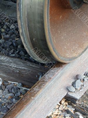 Railroad Car Wheel and Track