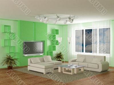 Interior of a room of rest. 3D image