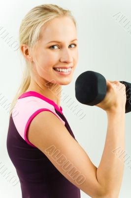 Girl with barbell
