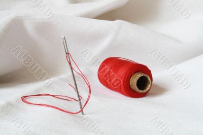 Close-up of needle and thread