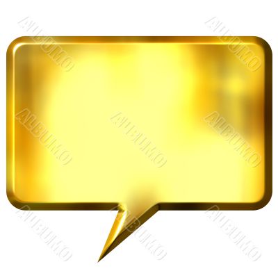 3D Golden Speech Bubble