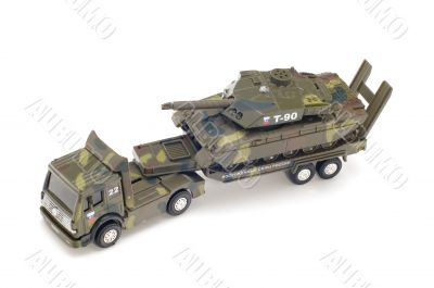 Russian military tractor wit tank