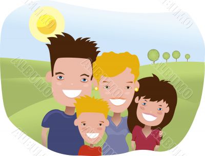 Illustration of Happy Family