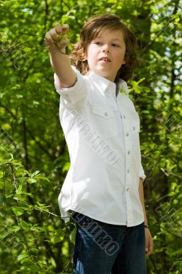 Boy and the leaf