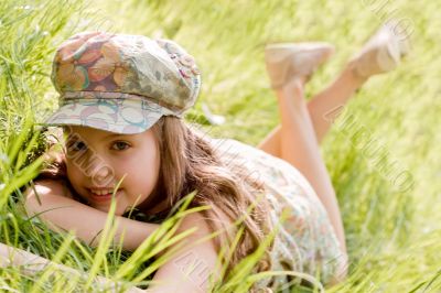 Relaxing young girl