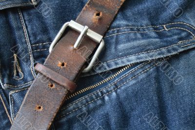 Old belt and jeans