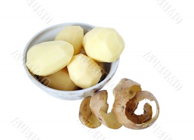 Raw Peeled Potatoes