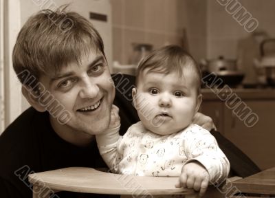 Daddy with a small daughter