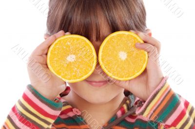 girl with oranges