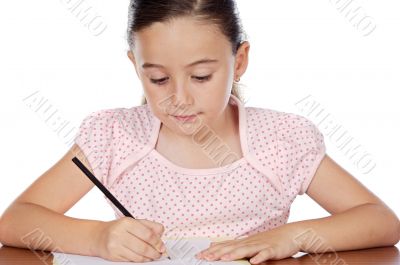 adorable girl studying