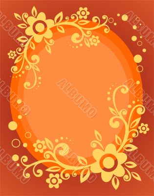orange floral frame