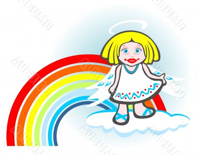 angel and rainbow