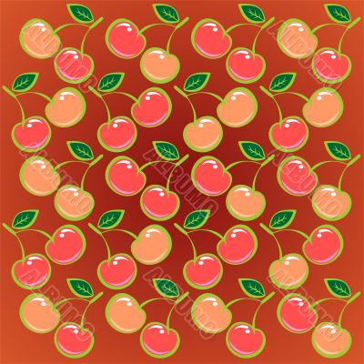 red cherry background