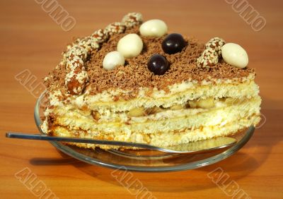 Chocolate cake on a plate