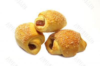 Isolated group of croissant