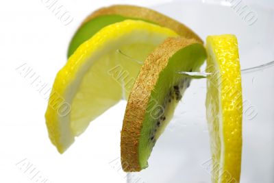 parts of lemon  and kiwi