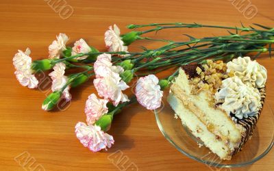 Flowers and cake