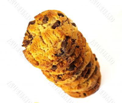 Cookies with chocolate isolated