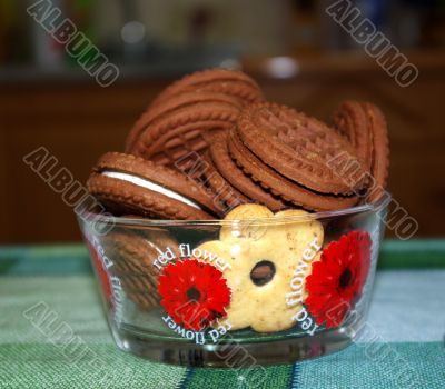  glass with sweets cookies