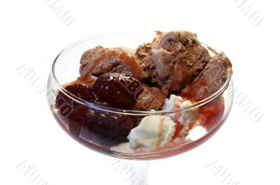 glass whith icecream