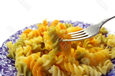 plate of tricolor macaronis