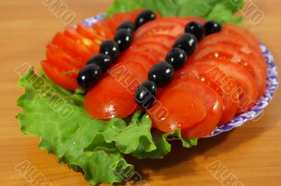 Tomatoes and leaves