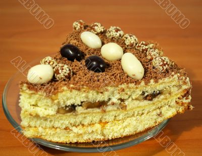 Chocolate cake on a plate
