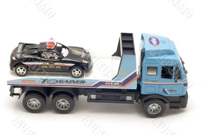 truck and police car