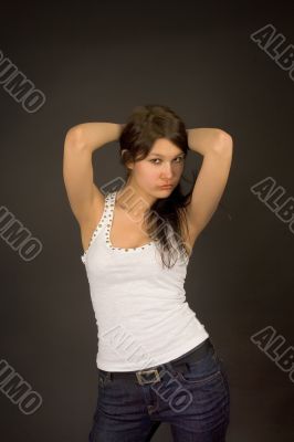 Fashion girl isolated on black