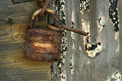 Rusting padlock