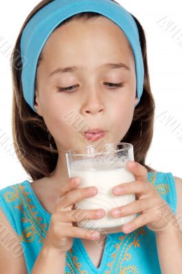 Girl drinking milk