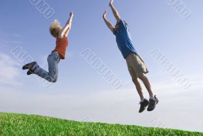 jumping students