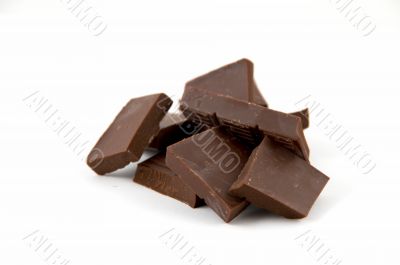 Slices of bitter chocolate