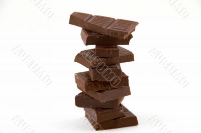 Slices of bitter chocolate