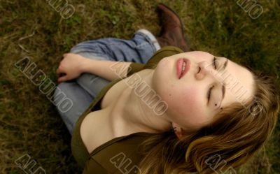 Girl on a grass