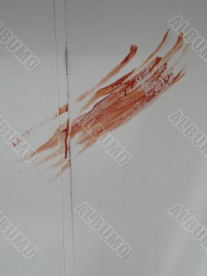 blood on a wall
