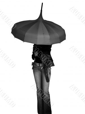 girl under umbrella
