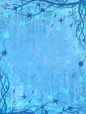 Blue frame with floral patterns