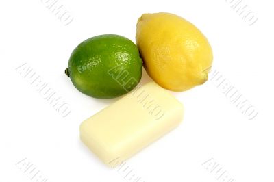 Soap from lime and lemon