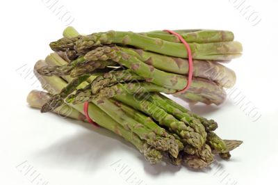Two bunches of green asparagus