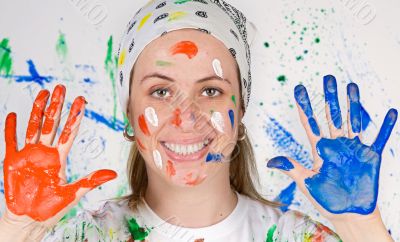 Woman painting