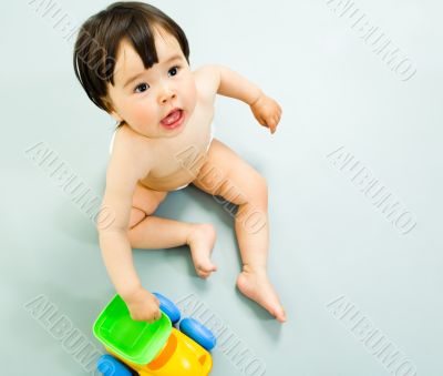 Baby with toy