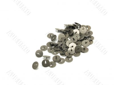 Pins on a white background