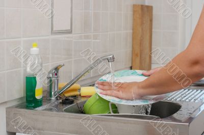 Washing dishes